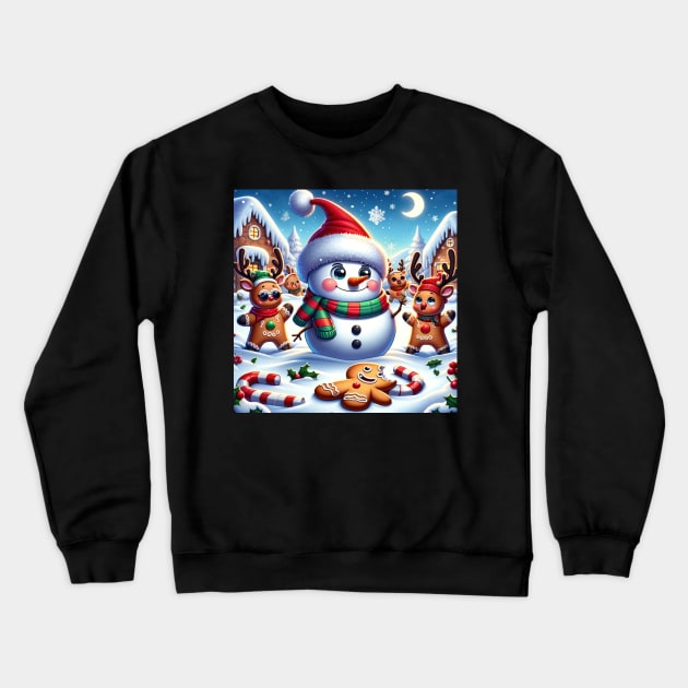 Snowman Christmas Crewneck Sweatshirt by TooplesArt